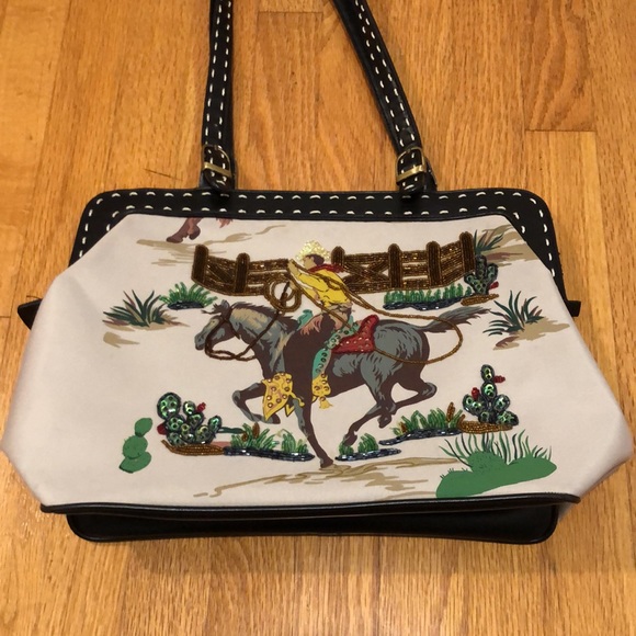 Fun One of a kind  Fashion Shoulder Bag Western Theme Vintage Cowgirl Favorite - Picture 5 of 16
